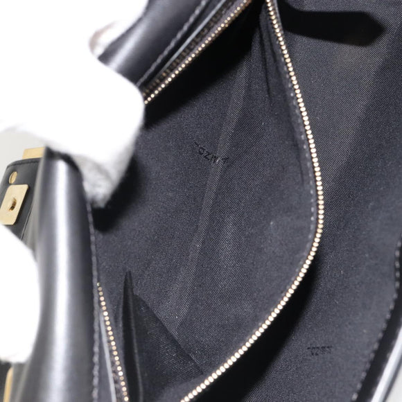 FENDI baguette Chain Shoulder Bag Leather Black Gold Auth yk20513SAV