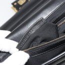 FENDI baguette Chain Shoulder Bag Leather Black Gold Auth yk20513SAV-11