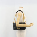 FENDI baguette Chain Shoulder Bag Leather Black Gold Auth yk20513SAV-26