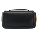 FENDI baguette Chain Shoulder Bag Leather Black Gold Auth yk20513SAV-2