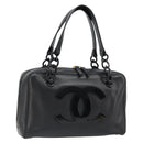 CHANEL COCO Mark Chain Hand Bag Caviar Skin Black Gold CC Auth yk20517SAV-1