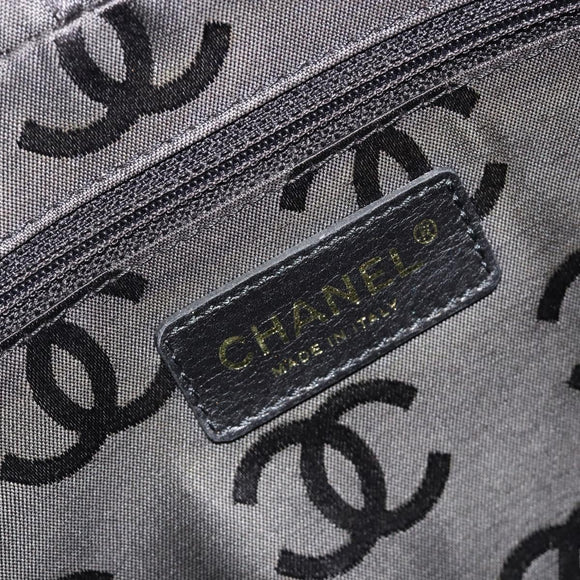 CHANEL COCO Mark Chain Hand Bag Caviar Skin Black Gold CC Auth yk20517SAV