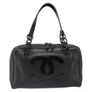 CHANEL COCO Mark Chain Hand Bag Caviar Skin Black Gold CC Auth yk20517SAV-2