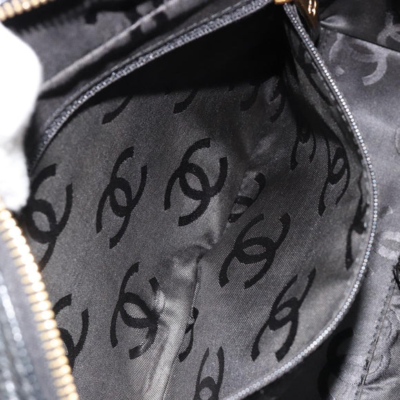 CHANEL COCO Mark Chain Hand Bag Caviar Skin Black Gold CC Auth yk20517SAV