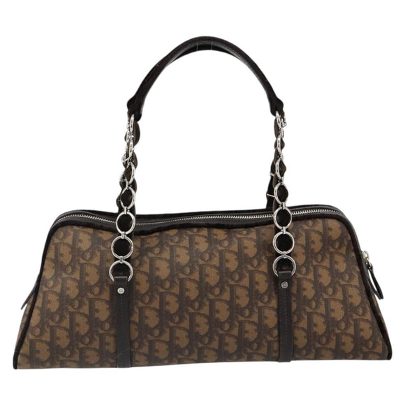 Christian Dior Trotter Canvas Romantic Chain Bag PVC Brown Auth yk20518SAV