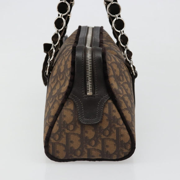 Christian Dior Trotter Canvas Romantic Chain Bag PVC Brown Auth yk20518SAV