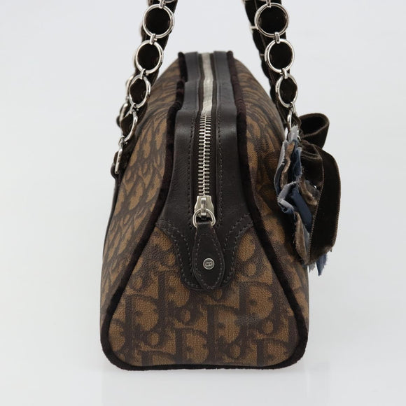 Christian Dior Trotter Canvas Romantic Chain Bag PVC Brown Auth yk20518SAV