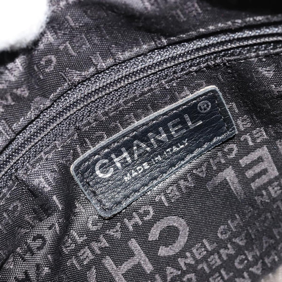 CHANEL Chain Shoulder Bag Lamb Skin Black Silver CC Auth yk20519V