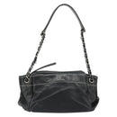 CHANEL Chain Shoulder Bag Lamb Skin Black Silver CC Auth yk20519V-2
