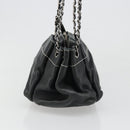 CHANEL Chain Shoulder Bag Lamb Skin Black Silver CC Auth yk20519V-4