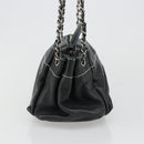 CHANEL Chain Shoulder Bag Lamb Skin Black Silver CC Auth yk20519V-5