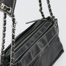 CHANEL Chain Shoulder Bag Lamb Skin Black Silver CC Auth yk20519V-6