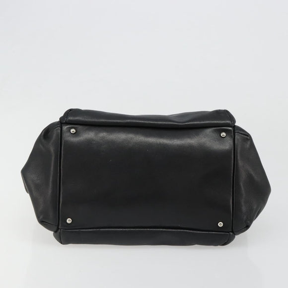 CHANEL Chain Shoulder Bag Lamb Skin Black Silver CC Auth yk20519V