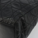 Christian Dior Canage Hand Bag Lamb Skin Black Gold Auth yk20520SAV-10