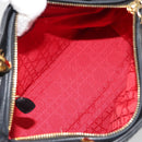 Christian Dior Canage Hand Bag Lamb Skin Black Gold Auth yk20520SAV-17