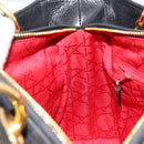 Christian Dior Canage Hand Bag Lamb Skin Black Gold Auth yk20520SAV-19