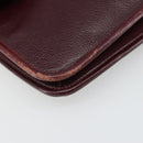 Christian Dior Shoulder Bag Leather Bordeaux Gold Auth yk20521-11