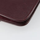 Christian Dior Shoulder Bag Leather Bordeaux Gold Auth yk20521-13