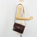 Christian Dior Shoulder Bag Leather Bordeaux Gold Auth yk20521-22