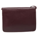Christian Dior Shoulder Bag Leather Bordeaux Gold Auth yk20521-3