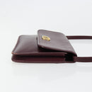 Christian Dior Shoulder Bag Leather Bordeaux Gold Auth yk20521-4