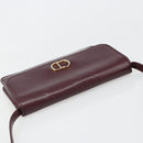 Christian Dior Shoulder Bag Leather Bordeaux Gold Auth yk20521-6