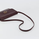 Christian Dior Shoulder Bag Leather Bordeaux Gold Auth yk20521-7