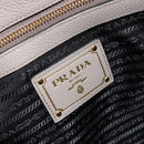 PRADA Shoulder Bag Leather Gray Gold 1BC051 Auth yk20522SAV-18