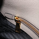 PRADA Shoulder Bag Leather Gray Gold 1BC051 Auth yk20522SAV-21