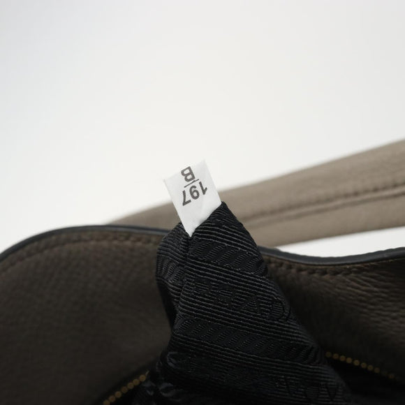 PRADA Shoulder Bag Leather Gray Gold 1BC051 Auth yk20522SAV