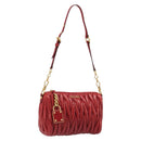 Miu Miu Matelasse Shoulder Bag Leather Red Gold Auth yk20524V-1