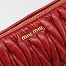 Miu Miu Matelasse Shoulder Bag Leather Red Gold Auth yk20524V-16