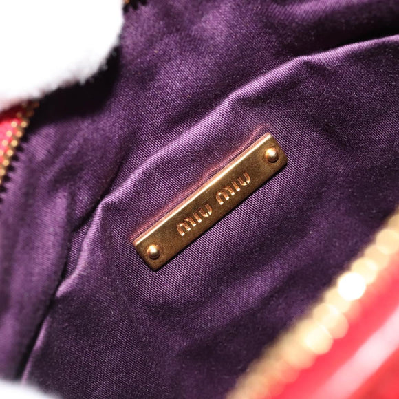 Miu Miu Matelasse Shoulder Bag Leather Red Gold Auth yk20524V