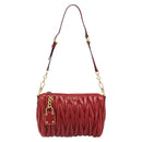 Miu Miu Matelasse Shoulder Bag Leather Red Gold Auth yk20524V-2