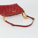 Miu Miu Matelasse Shoulder Bag Leather Red Gold Auth yk20524V-7