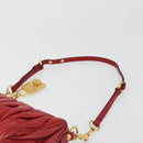Miu Miu Matelasse Shoulder Bag Leather Red Gold Auth yk20524V-8