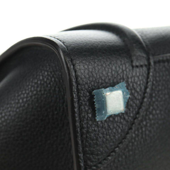 CELINE Luggage Mini Shopper Hand Bag Leather Black Silver Auth yk20526SAM