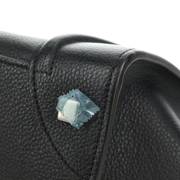 CELINE Luggage Mini Shopper Hand Bag Leather Black Silver Auth yk20526SAM