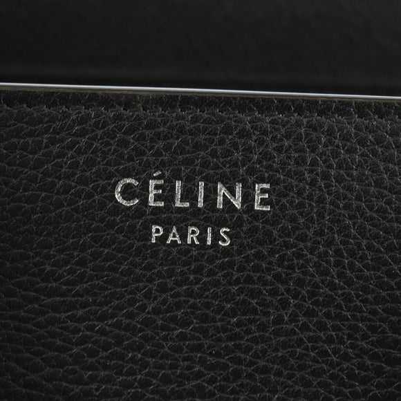CELINE Luggage Mini Shopper Hand Bag Leather Black Silver Auth yk20526SAM