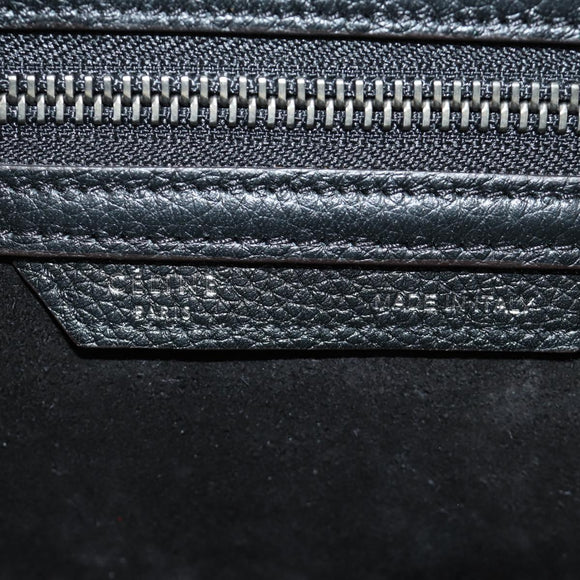 CELINE Luggage Mini Shopper Hand Bag Leather Black Silver Auth yk20526SAM