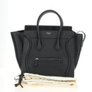CELINE Luggage Mini Shopper Hand Bag Leather Black Silver Auth yk20526SAM-24