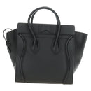 CELINE Luggage Mini Shopper Hand Bag Leather Black Silver Auth yk20526SAM-3