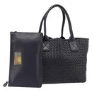 BOTTEGA VENETA INTRECCIATO Cabas PM Hand Bag Leather Purple Gold Auth yk20527SAV-1