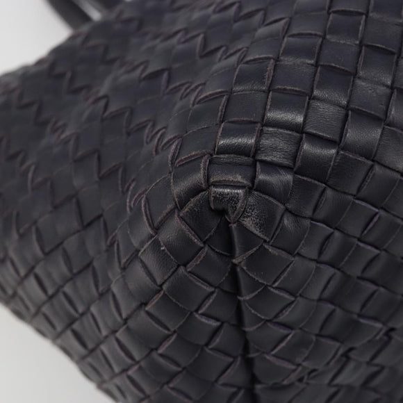 BOTTEGA VENETA INTRECCIATO Cabas PM Hand Bag Leather Purple Gold Auth yk20527SAV