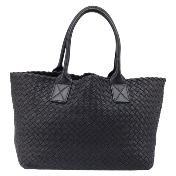 BOTTEGA VENETA INTRECCIATO Cabas PM Hand Bag Leather Purple Gold Auth yk20527SAV