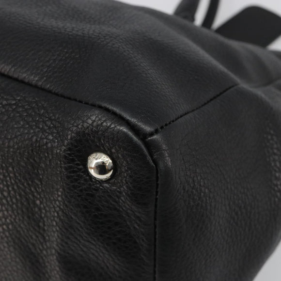 PRADA Tote Bag Leather 2way Black Silver Auth yk20528A