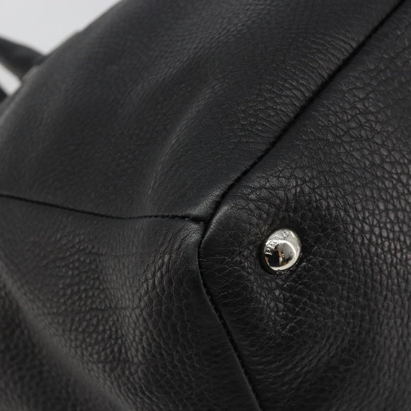 PRADA Tote Bag Leather 2way Black Silver Auth yk20528A