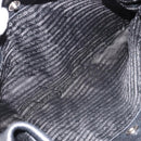 PRADA Tote Bag Leather 2way Black Silver Auth yk20528A-22