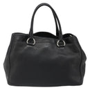 PRADA Tote Bag Leather 2way Black Silver Auth yk20528A-3