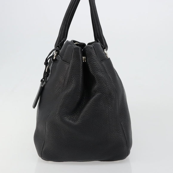 PRADA Tote Bag Leather 2way Black Silver Auth yk20528A